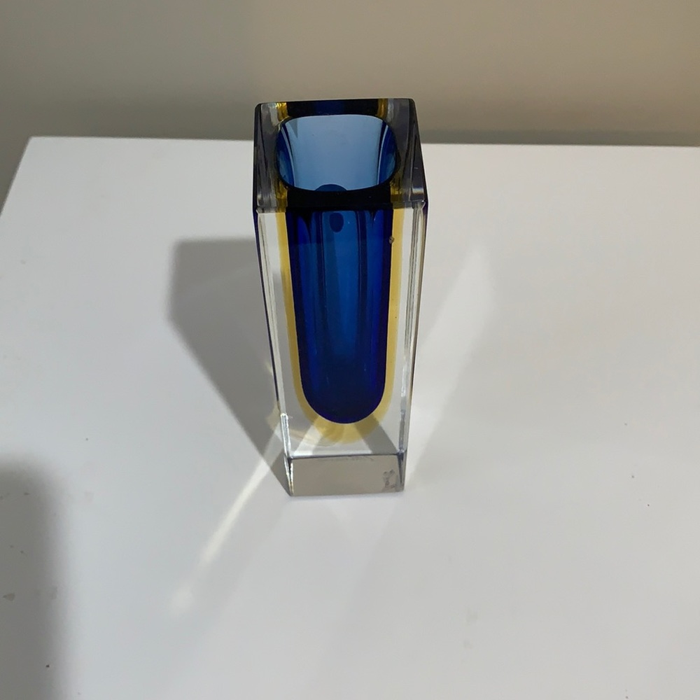 Vintage Murano bud vase.  Unique Cobalt blue.